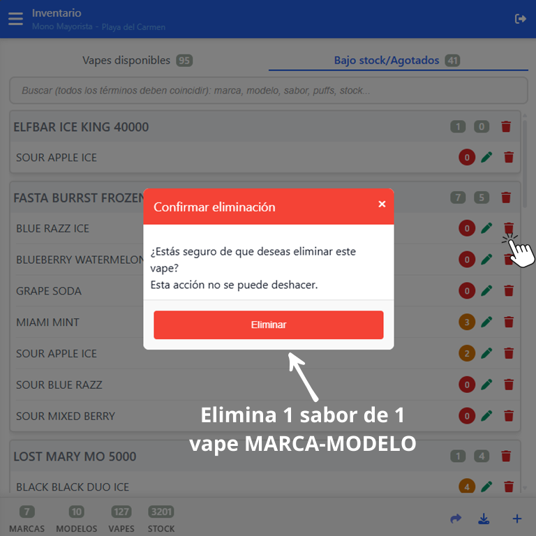 Eliminar Sabor